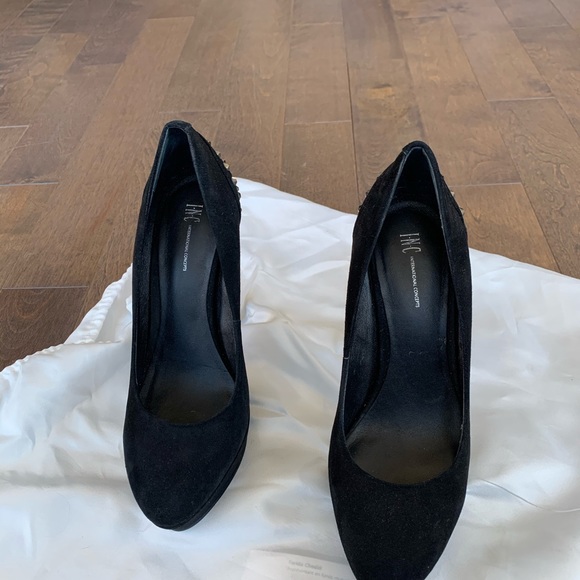 Black sued high heels shoes - Picture 1 of 6